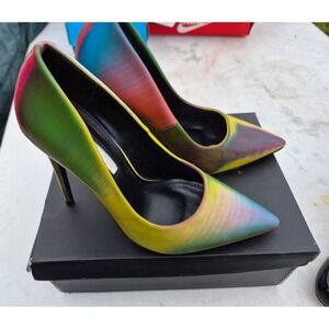 Liliana Kimye-19 Rainbow Oil Slick Stiletto Pumps Pointed Toe Heels Size 6